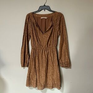 Chelsea and Violet large brown eyelet dress.